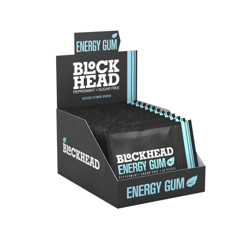 BlockHead guma energetyczna z kofeiną i żeń-szeniem - 5 szt. - BlockHead