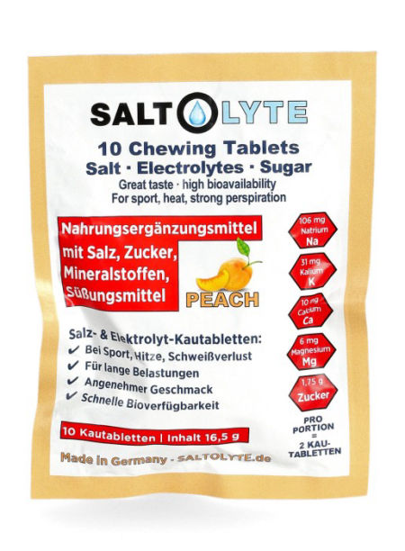 SALTOLYTE elektrolity w taltekach do żucia brzoskwinia - It's running Nutrition zdjęcie 1