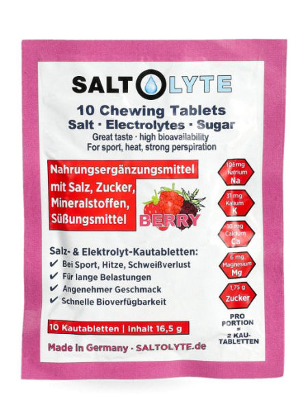 SALTOLYTE elektrolity w taltekach do żucia jagody - It's running Nutrition zdjęcie 1